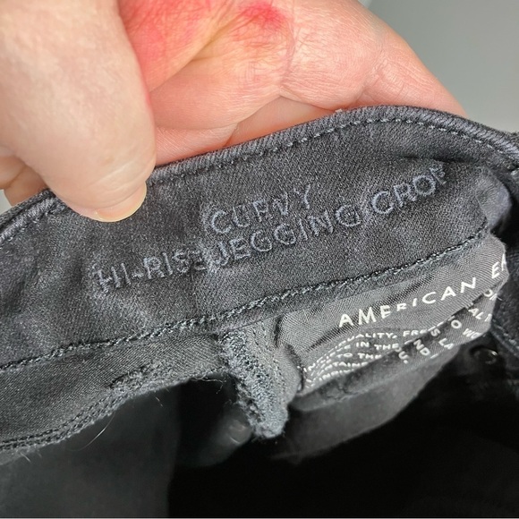 Curvy hi-rise Jeggings crop black button fly distressed size 0 - Picture 10 of 10